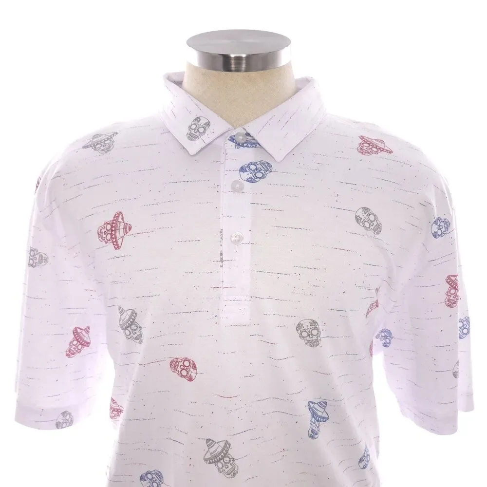 Travis Mathew Mexicali No Logo Skuls Short Sleeve Polo Shirt Mens 3XL - Picture 4 of 12